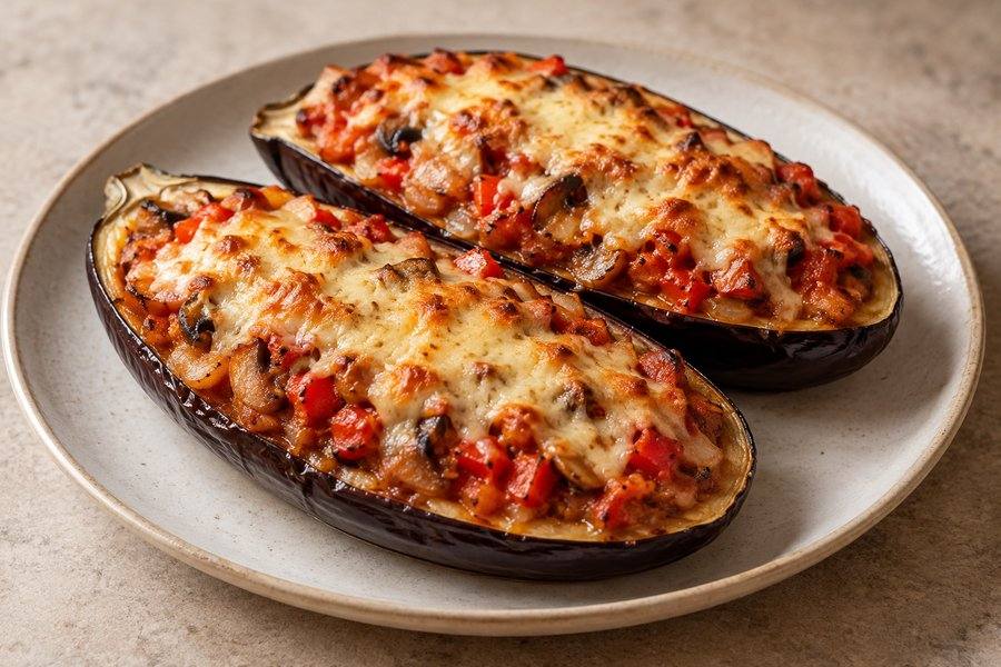 berenjena rellena de verduras