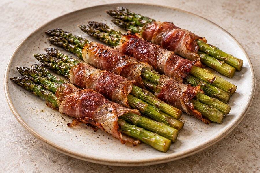 espárragos con jamón