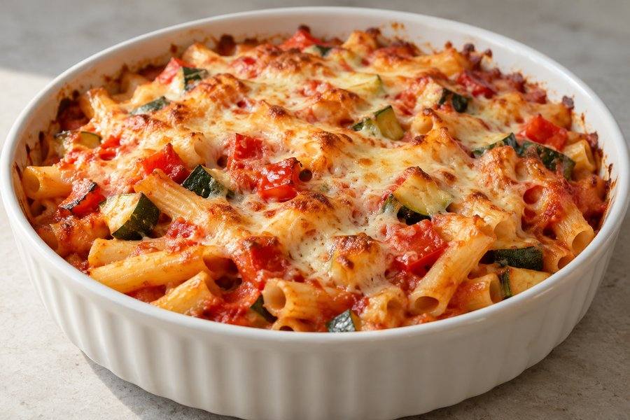 pasta gratinada con verduras
