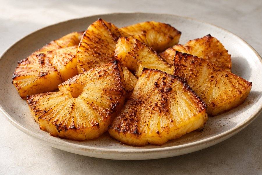 piña asada con canela