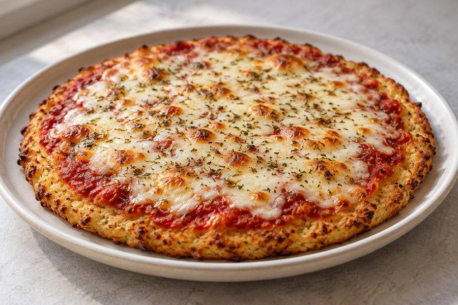 pizza con base de coliflor